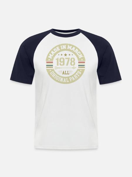 Legendary since March 1978 - Men's Baseball T-Shirt - white/navy