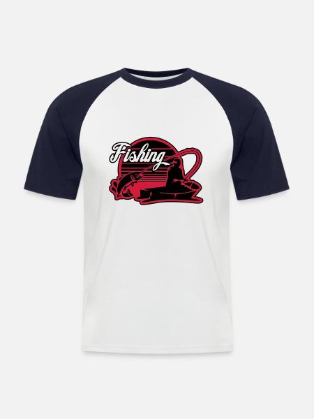 fishing - Men's Baseball T-Shirt - white/navy