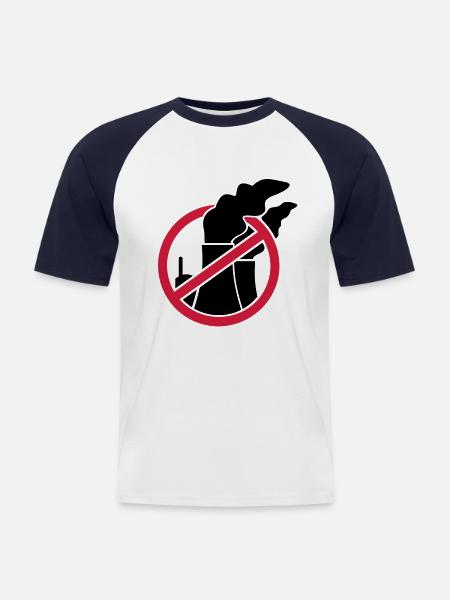 Atomkraft - Männer Baseball-T-Shirt - Weiß/Navy