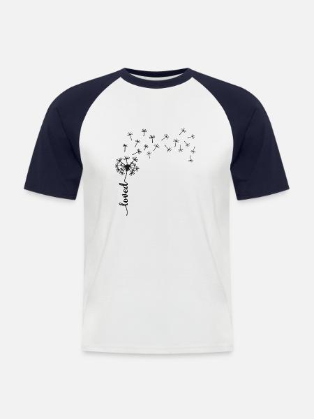 Love Dandelion design - Men's Baseball T-Shirt - white/navy