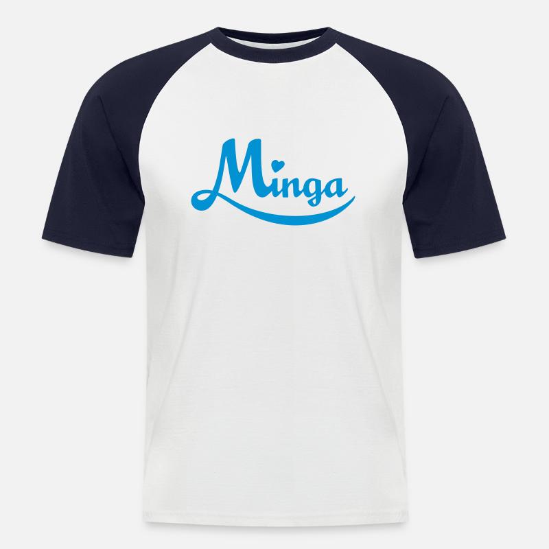 Minga - das bayerische München - Männer Baseball-T-Shirt - Weiß/Navy