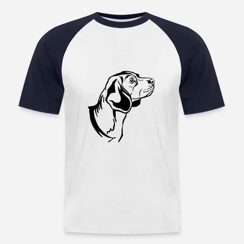 Beagle - Männer Baseball-T-Shirt - Weiß/Navy