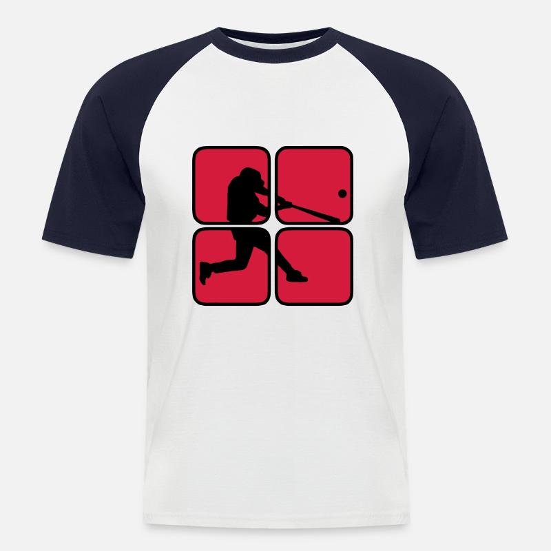 Baseball 2 - Männer Baseball-T-Shirt - Weiß/Navy