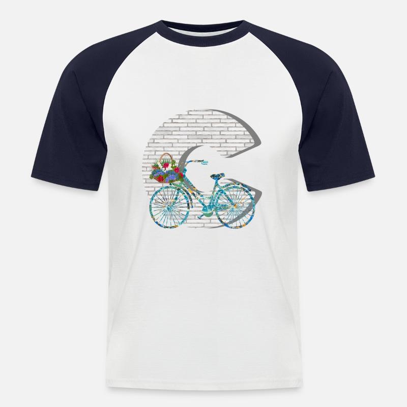 fahrrad e 100 c - Männer Baseball-T-Shirt - Weiß/Navy