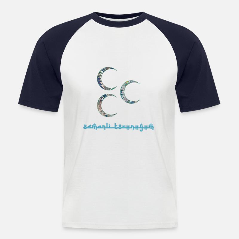 halbmonde e 733 - Männer Baseball-T-Shirt - Weiß/Navy