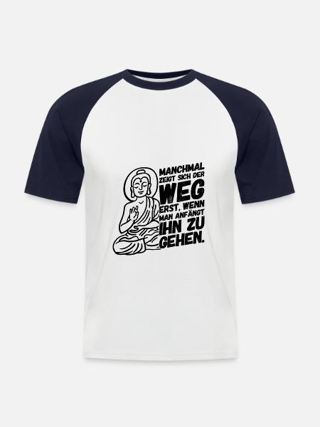 Buddha Weg Buddhismus II - Männer Baseball-T-Shirt - Weiß/Navy