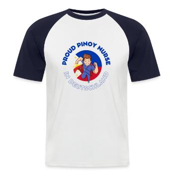 Pinoy Nurse Geschenk Krankenpfleger Deutschland - Männer Baseball-T-Shirt - Weiß/Navy - Vorne - Nik (191cm)