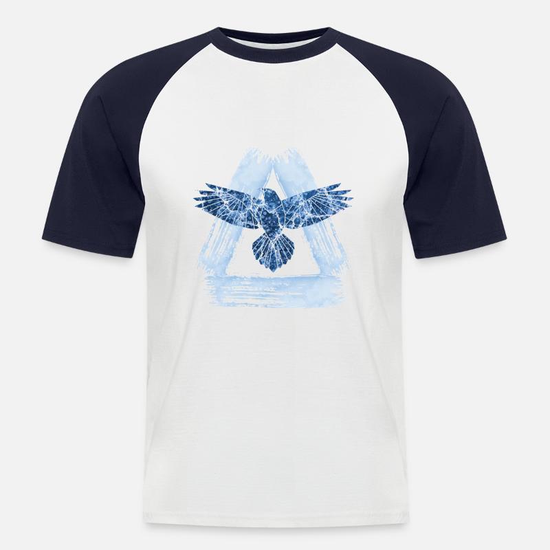 aigle e 206 - T-shirt baseball manches courtes Homme - blanc/marine