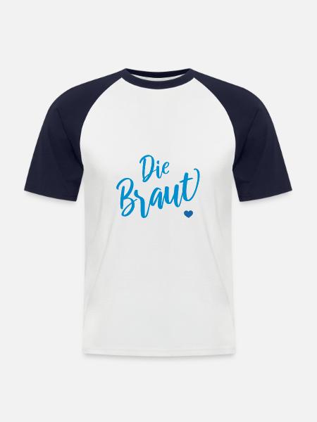 Die Braut - T-shirt baseball manches courtes Homme - blanc/marine