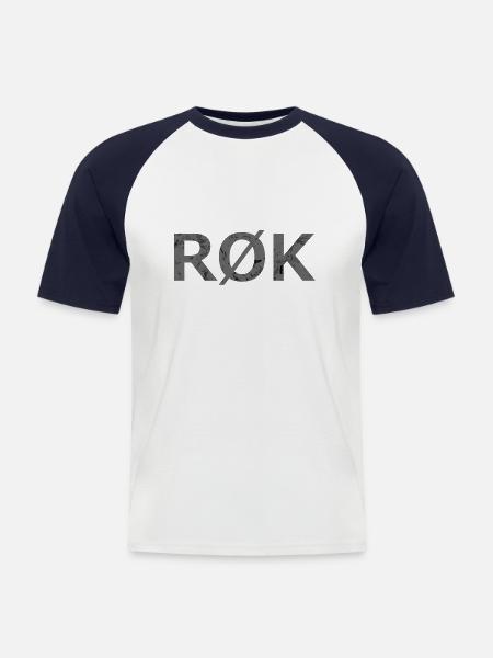Ronald goodmonde dark logo - Men's Baseball T-Shirt - white/navy