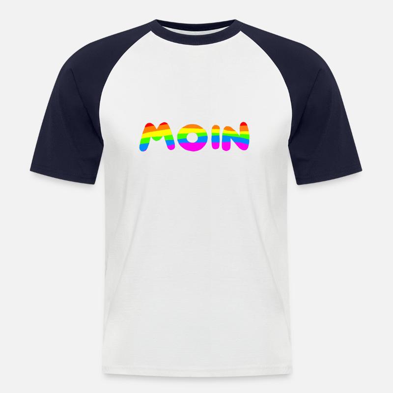 MOIN - Männer Baseball-T-Shirt - Weiß/Navy