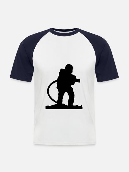 A Fire Spear - Men's Baseball T-Shirt - white/navy