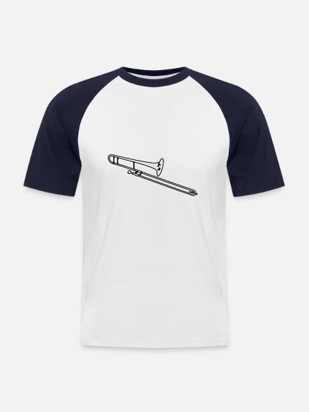 Trombone / trombone / brass instrument - Men's Baseball T-Shirt - white/navy