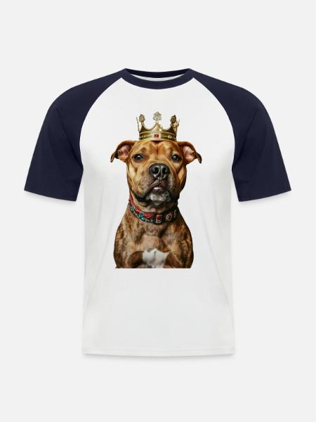 Staffordshire Bull Terrier - Men's Baseball T-Shirt - white/navy