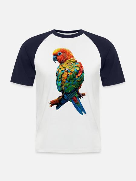 Sittiche - Männer Baseball-T-Shirt - Weiß/Navy