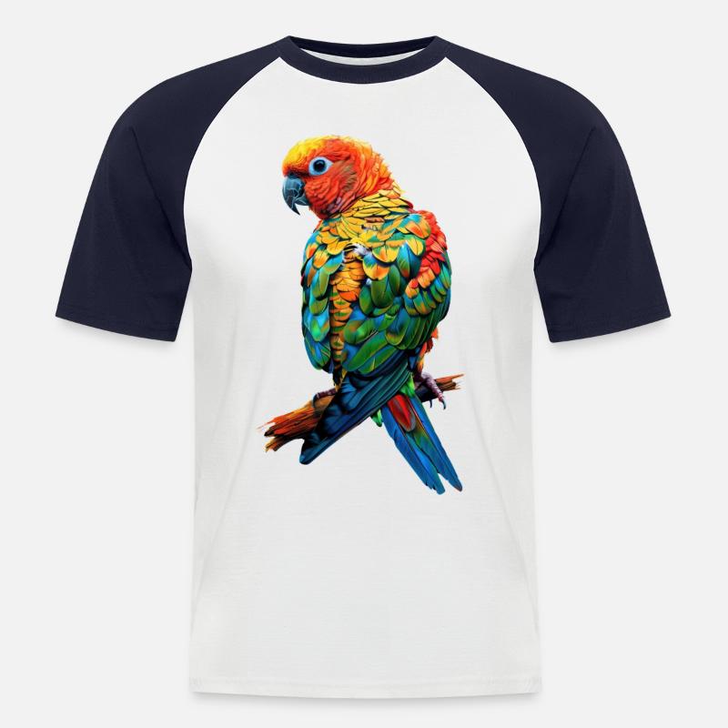 Sittiche - Männer Baseball-T-Shirt - Weiß/Navy