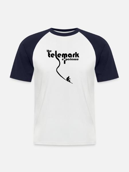 Telemark eXperience - Männer Baseball-T-Shirt - Weiß/Navy