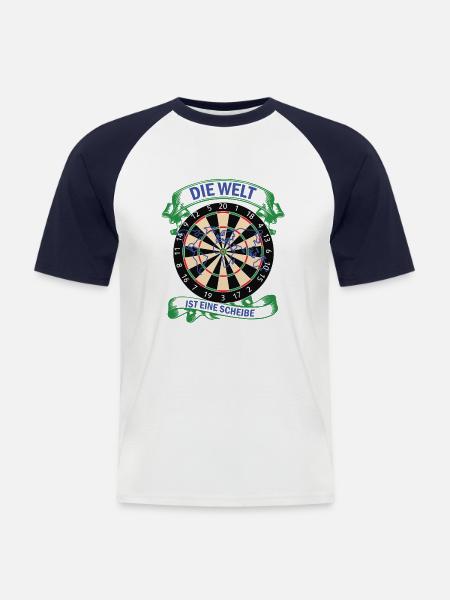 Jeu de fléchettes - T-shirt baseball manches courtes Homme - blanc/marine