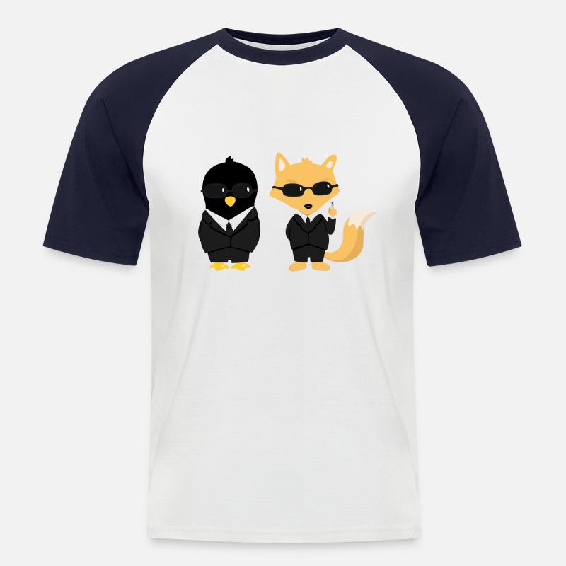 Geeks in schwarz - Männer Baseball-T-Shirt - Weiß/Navy