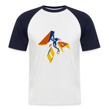 Grimpeur FB 006 - T-shirt baseball manches courtes Homme - blanc/marine - Devant - Nik (191cm)