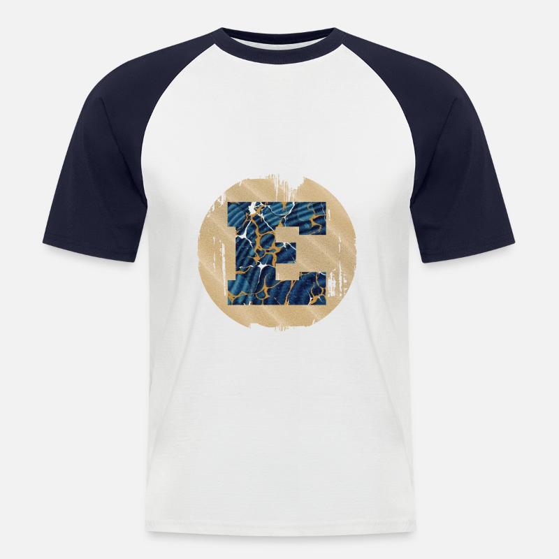 e 16 e - Männer Baseball-T-Shirt - Weiß/Navy