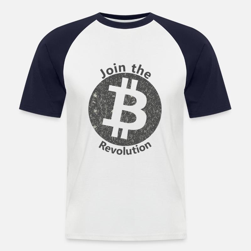 Die Bitcoin Revolte - Männer Baseball-T-Shirt - Weiß/Navy