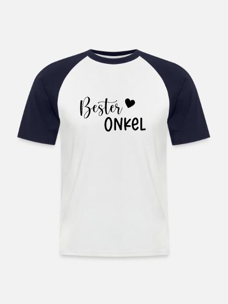 Bester Onkel Geschenkidee - Männer Baseball-T-Shirt - Weiß/Navy