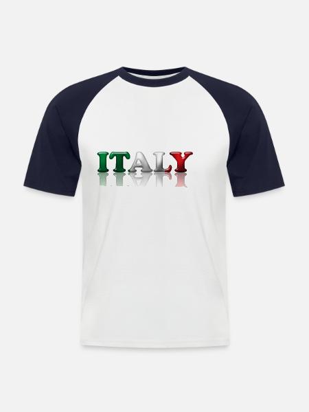 Italy - Men's Baseball T-Shirt - white/navy