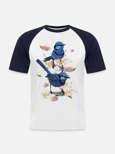 splendid maluro - Men's Baseball T-Shirt - white/navy