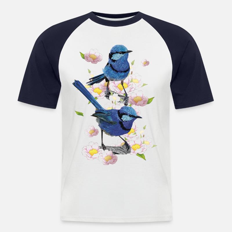 Herrlicher Maluro - Männer Baseball-T-Shirt - Weiß/Navy