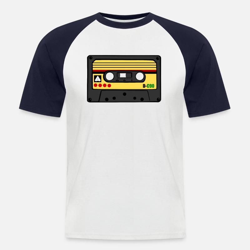 Mixtape - Männer Baseball-T-Shirt - Weiß/Navy