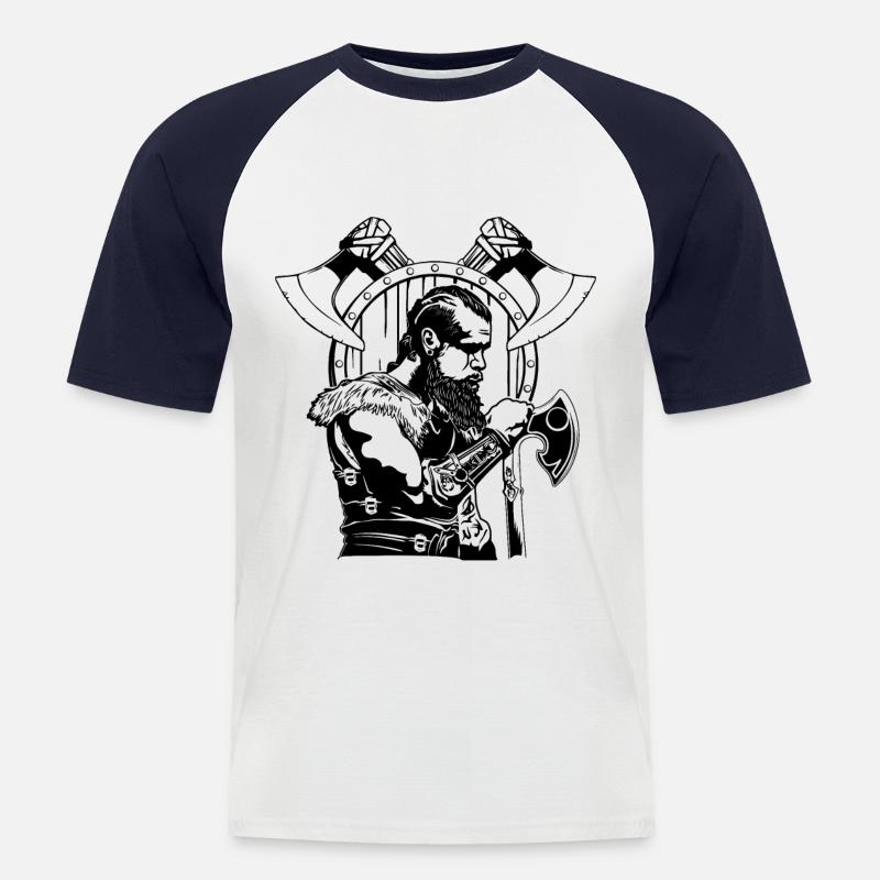flokiaxt - Männer Baseball-T-Shirt - Weiß/Navy