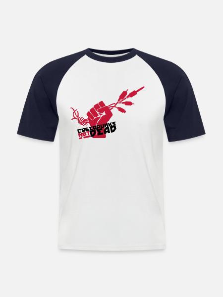Cyber Punks not dead - Men's Baseball T-Shirt - white/navy