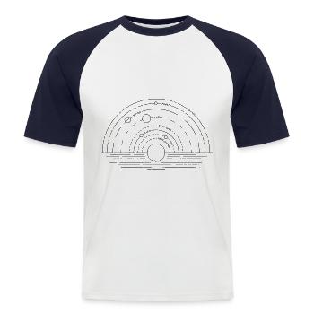 Solar System Nerd Geek Shirt Astrophysics Physics - Men's Baseball T-Shirt - white/navy - Front - Nik (191cm)