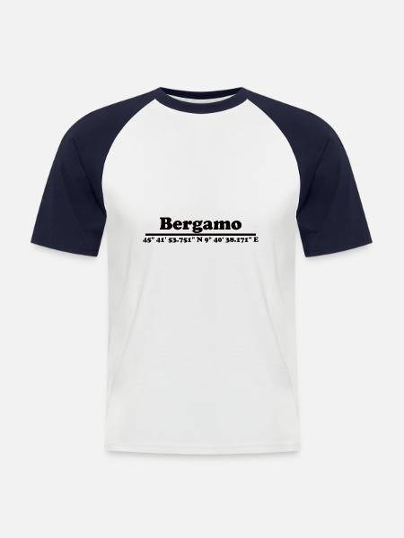 Bergamo coordinates - Men's Baseball T-Shirt - white/navy