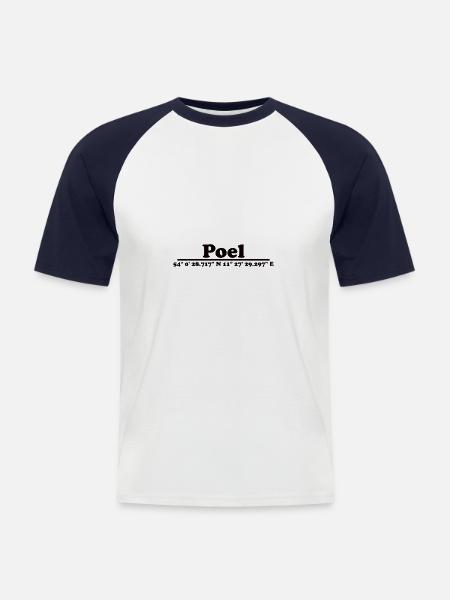Poel - Men's Baseball T-Shirt - white/navy