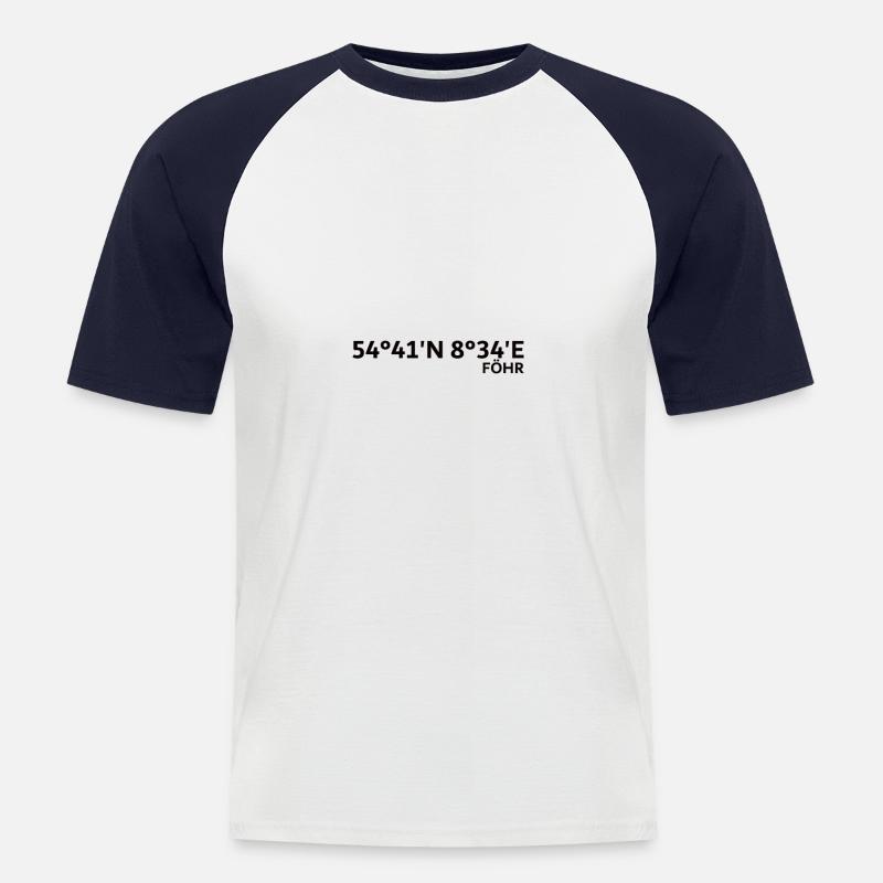 Föhr coordinates - Men's Baseball T-Shirt - white/navy