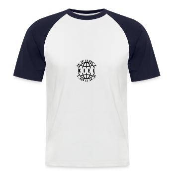 Kiel Coordinates Globe - Men's Baseball T-Shirt - white/navy - Front - Nik (191cm)