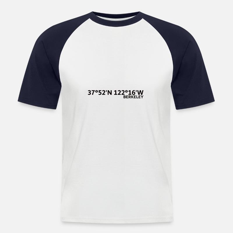 Berkeley Koordinaten - Männer Baseball-T-Shirt - Weiß/Navy