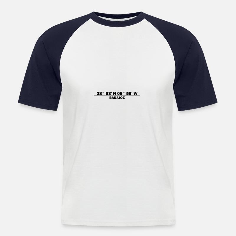 Badajoz Coordinates - Men's Baseball T-Shirt - white/navy