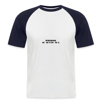 Würzburg coordinates - Men's Baseball T-Shirt - white/navy - Front - Nik (191cm)