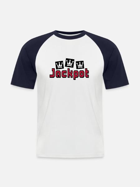 jackpot - Männer Baseball-T-Shirt - Weiß/Navy