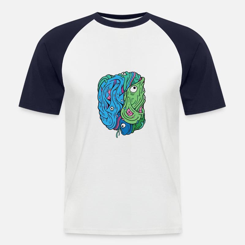 Verformt 2 - Männer Baseball-T-Shirt - Weiß/Navy