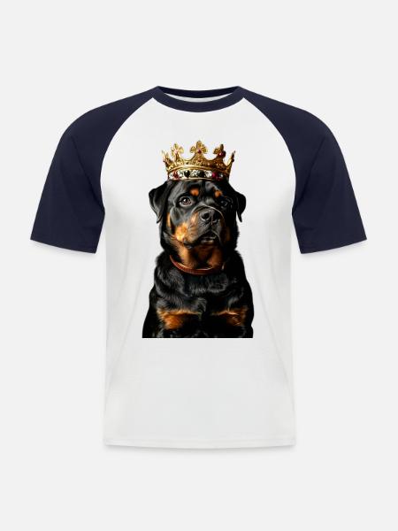 Rottweiler - T-shirt baseball manches courtes Homme - blanc/marine