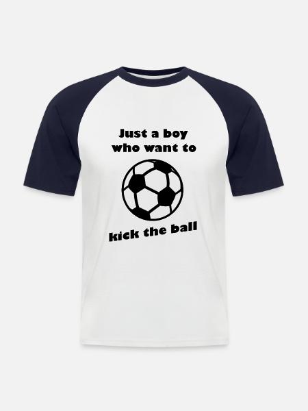 Der Fußballspieler - Männer Baseball-T-Shirt - Weiß/Navy