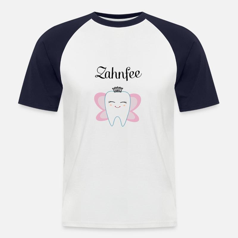 zahnfee 2 - Männer Baseball-T-Shirt - Weiß/Navy