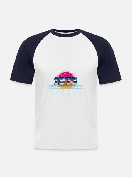 Born in 1973 - Men's Baseball T-Shirt - white/navy
