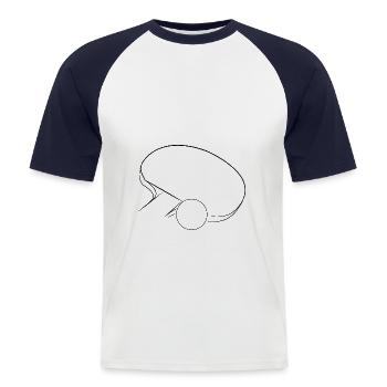 Collection Silhouettes Sportives Tennis de table - T-shirt baseball manches courtes Homme - blanc/marine - Devant - Nik (191cm)
