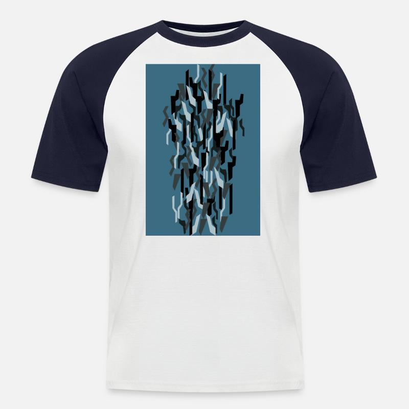 Camouflage Kunst Blau Gaming - Männer Baseball-T-Shirt - Weiß/Navy