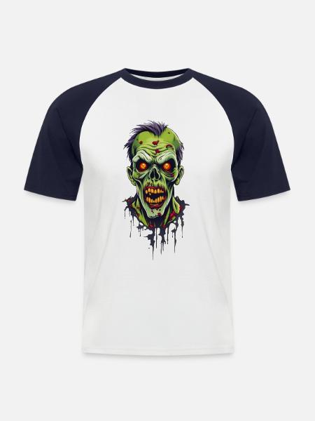 Zombie - Men's Baseball T-Shirt - white/navy
